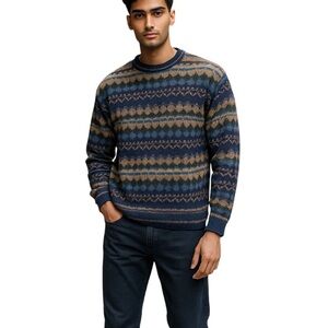 American Eagle Limited Edition Fair Isle Wool Silk Blend Sweater Men’s L